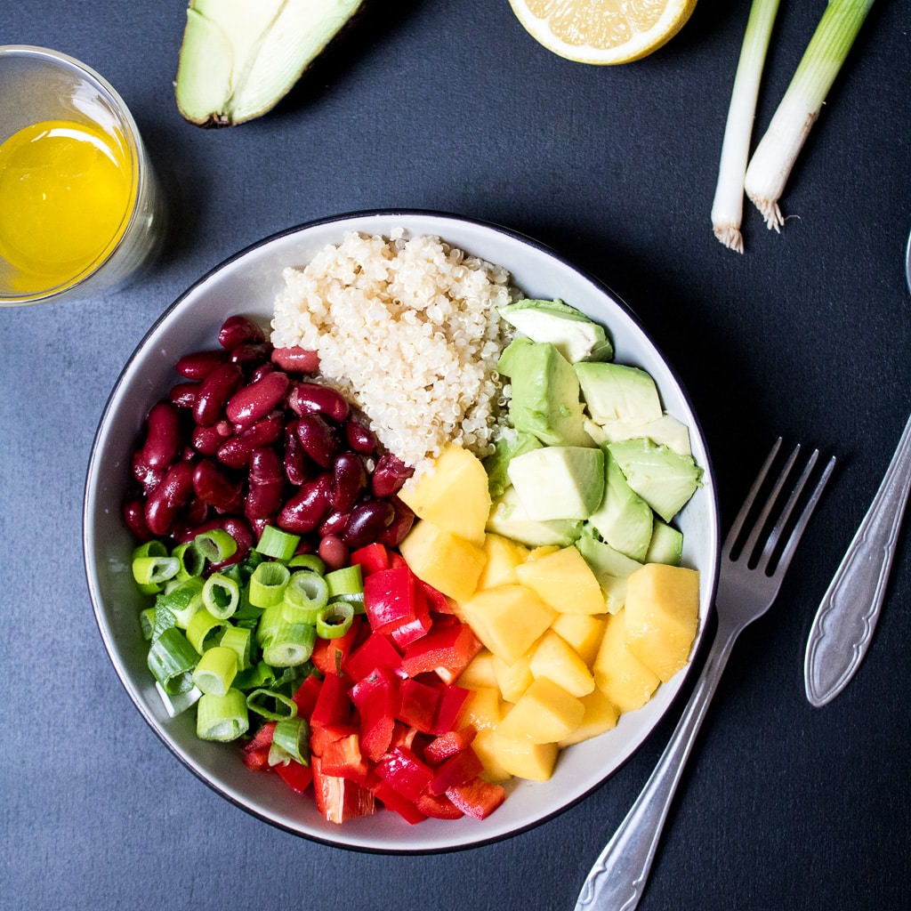 Quinoa Kidney Beans Salad with Mango + Avocado HEALTHY